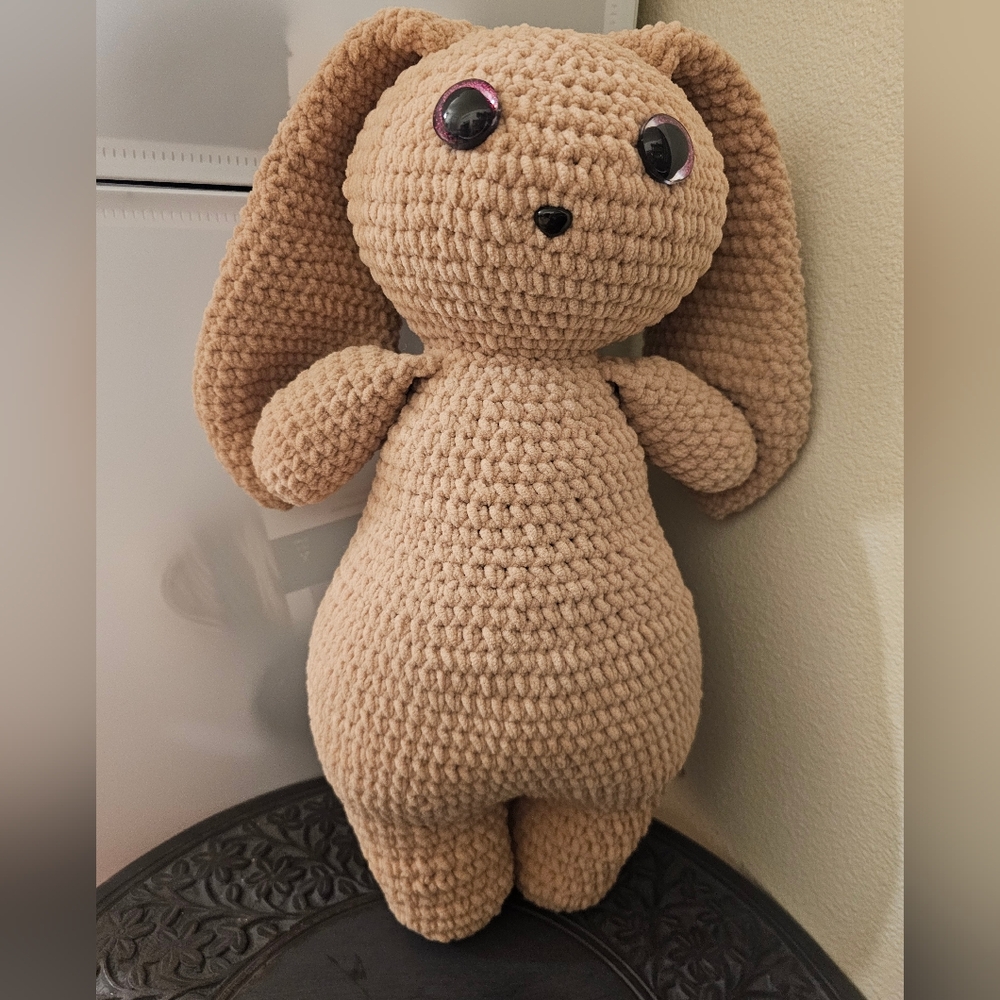 Handmade Medium/large Crochet Bunny Plush - Picture 3 of 9